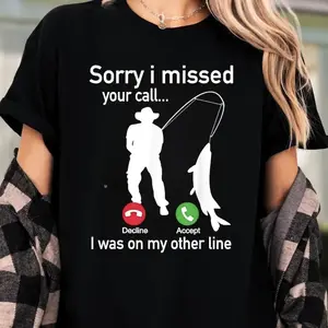 Fishing Phone Call with Fishing Line Unisex Funny Shirt, Meme Fish Fisherman T-Shirt, Fisherman Hoodie Gift for Men, Funny Fishing Shirt