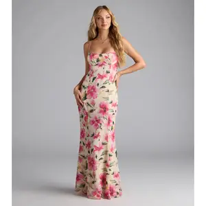 Vacay Beauty Strappy Back Floral Maxi Dress