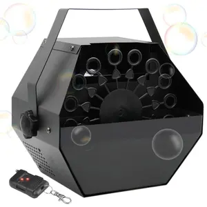 Metal Portable Multifunctional Bubble Making Machine, Professional Automatic Bubble Maker with High Output for Outdoor/Indoor Use, Wireless Remote Control (Black)