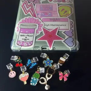 Charms for Phone, iPad, and Kindle - Includes dust plug with colorful charm designs