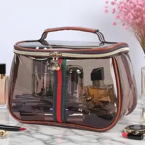 Large Capacity Makeup Bag, 1 Count Waterproof Transparent Travel Organizer, Cosmetic Storage Bag for Toiletries & Cosmetics