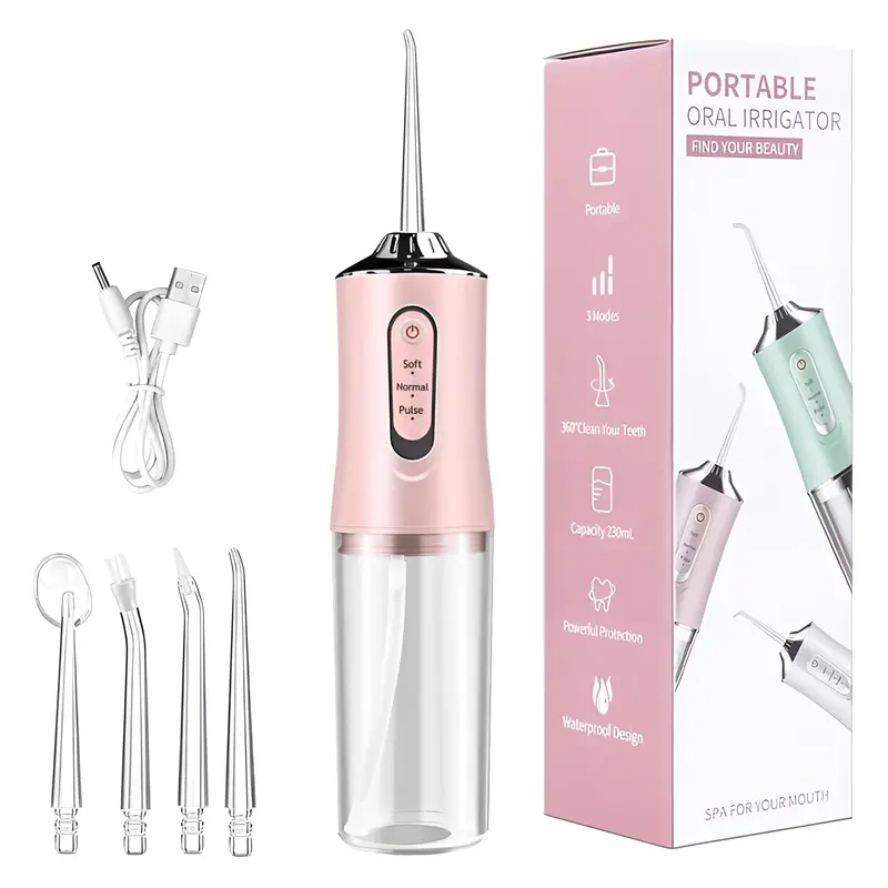 Electric Water Flosser Oral Irrigator, Portable Dental Care Device, Effective Plaque Removal, Easy to Use, Ideal for Home & Travel
