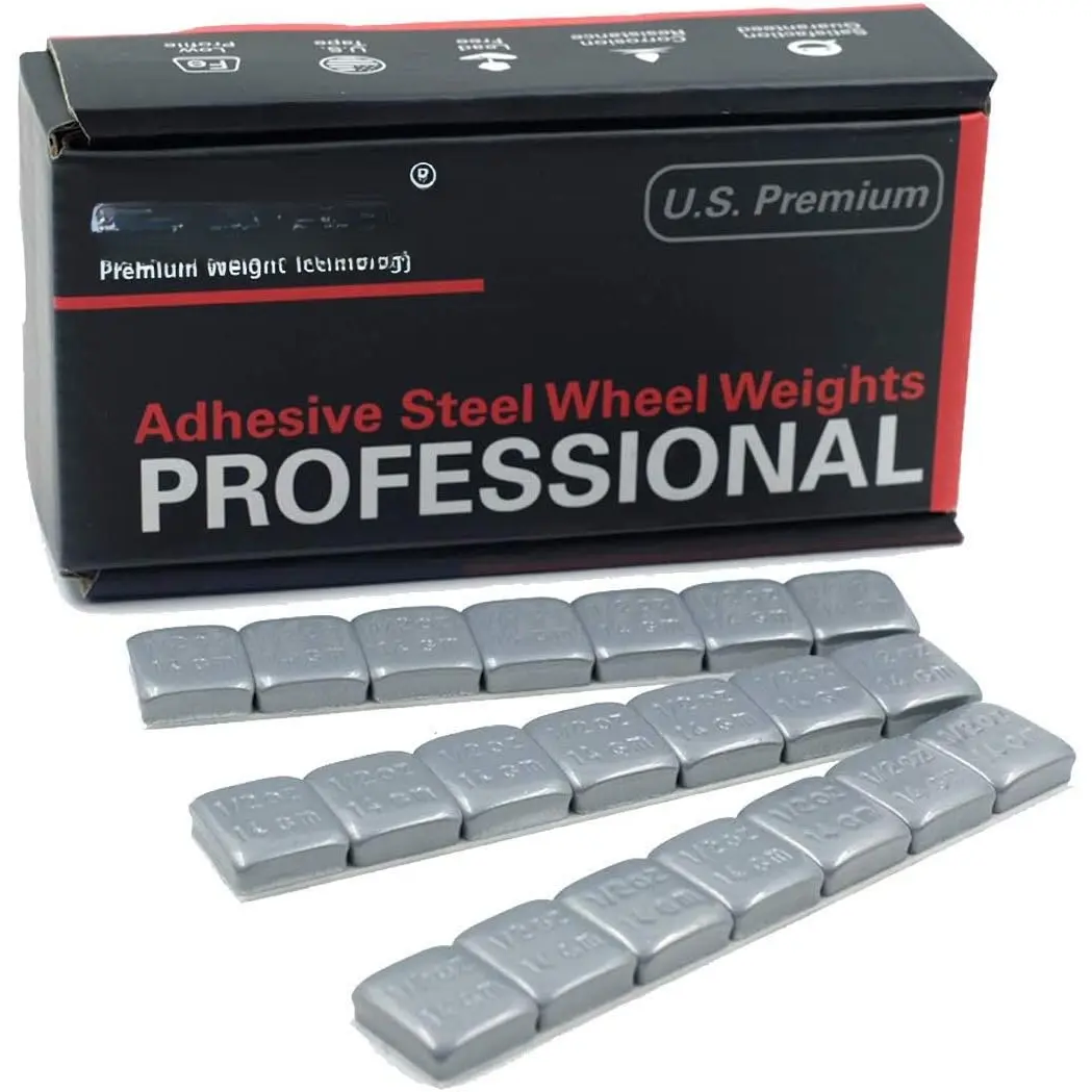 OE Quality Electrogalvanized Surface Adhesive Stick-On Wheel Weights - 0.5 oz, 126pcs, 63 oz/4 lb per Box, 4-Season, Accurate Weight, 50-State Compliant, Manufacturer Warranty