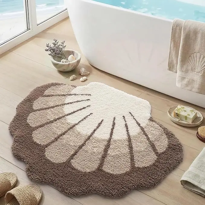 DEXI Thick Botanical Monstera Leaf Rectangle Bathroom Rug, 23.5x31.5in Shiny Soft Fluffy Anti-Slip Rubber Back Bath Mat, Washable Water-Absorbent Quick-Dry Bathtub Floor Bathroom Accessories, Plants