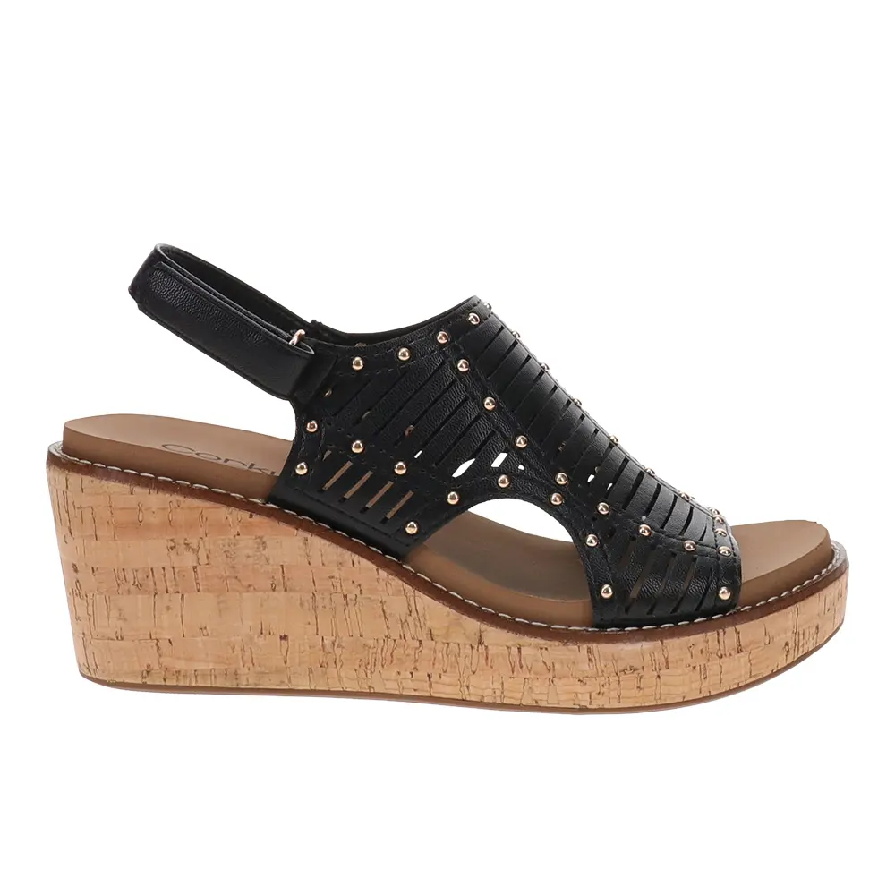 Corkys Womens Can We Go Slingback Casual Sandals Casual Mid Heel 2-3" - Black