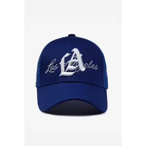 LA Logo Mesh Pony Tail Dad Hat | Royal Blue