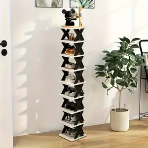 Space-Saving Corner Shoe Rack Storage - Tall, Narrow and Sturdy Plastic Storage Shelf, Suitable for Shoes and Boots, Multi-Purpose Storage, Ideal for Hallways, Closets, Garages and Living Rooms, for Shoe Organization and Arrangement
