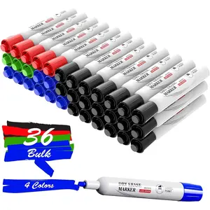 Low Odor Dry Erase Markers, Chisel Tip White Board Markers, 36 Count 4 Colors Markers for Classroom, Teachers, Office, School Supplies (20 Black)