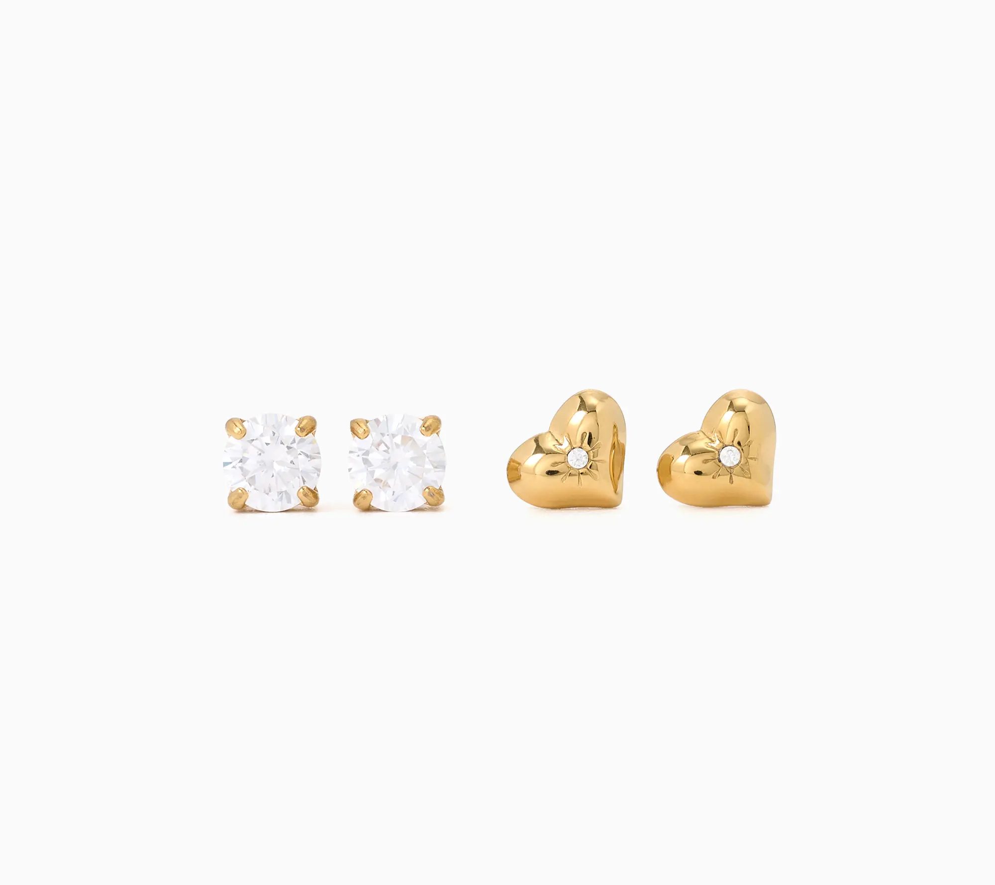 Steel by Diamonique Set of 2 Stud Earrings