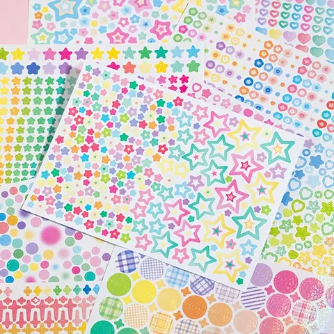 4000+ Sparkly Star Sticker Book, Coated Paper Artistic Decorative Labels, Office Stationery Scrapbook Supplies for Scrapbooking, Journaling Craft Projects