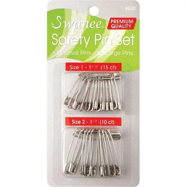 Swanee Safety Pin Assorted Size 25ct Silver Swanee Safety Pin Assorted Size 25ct Silver