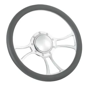 14" Billet Steering Wheel Gray Half Wrap Chevrolet Monte Carlo Camaro w/ Horn