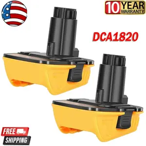 2-Packs Replace DCA1820 Battery Adapter for Dewalt 18V Tools, Convert 20V Max XR Lithium Battery DCB200 to 18V XRP NiCd NiMh Battery DC9098 DC9096
