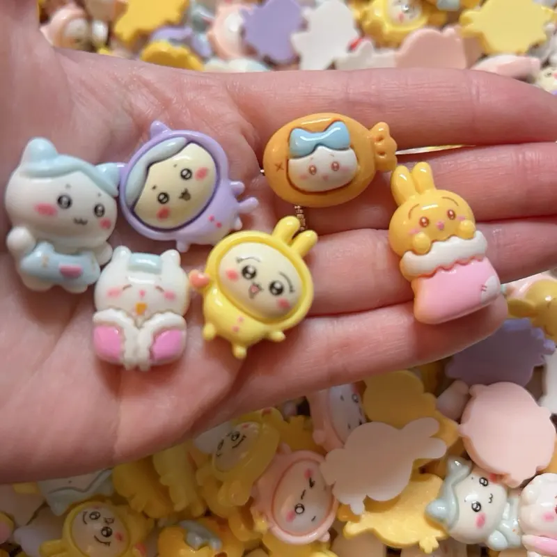 Chiikawa 25 Pieces Kawaii Resin Charms DIY Mix Cute Bunny Bear Cabochon Flatback Charms for Phone Case Deco Scrapbook Craft Supplies