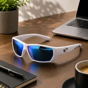 Costa Del Mar Polarized Sunglasses for Men Women Blue White – UV400 Outdoor Fishing & Driving Shades