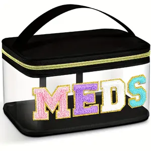 Embroidery storage bag transparent letter cosmetic bag travel toilet bag large capacity cosmetic bag