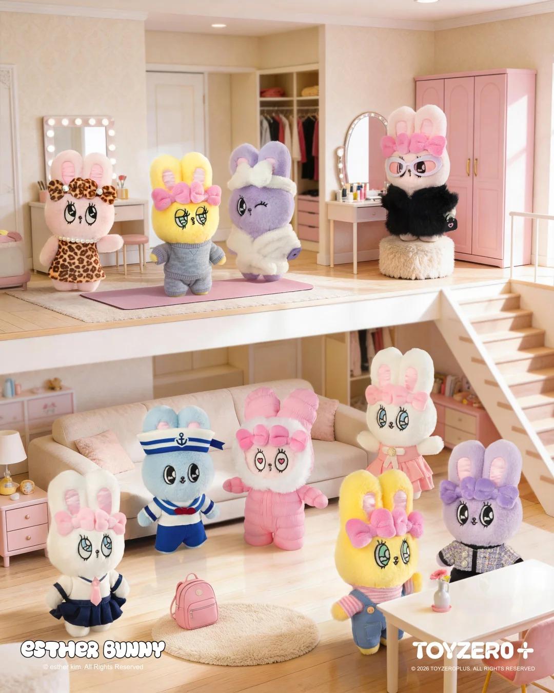 Esther Bunny Fashion in Motion Plush Keychain Series Blind Box Plush Blind Box Cute Anime Vinyl Plushies Collectible Birthday Gifts for Girls Perfect New Year Gift, Unique HolidayHome & Office Decorations