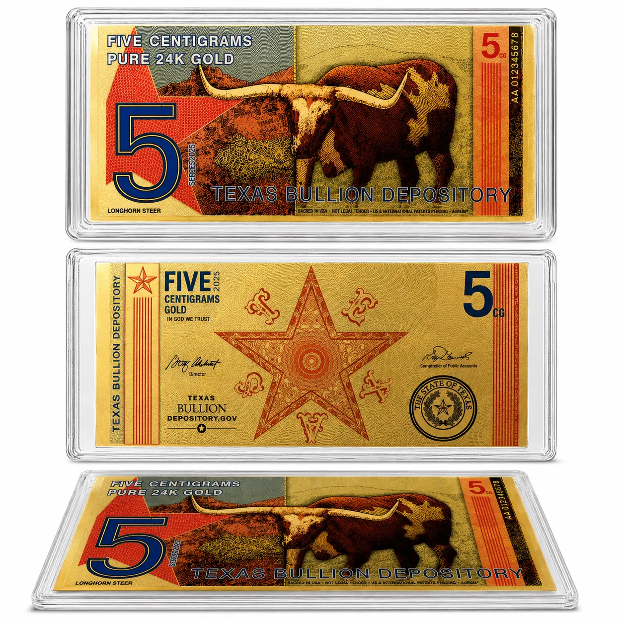Texas 5 Centigrams 24k AU Note
