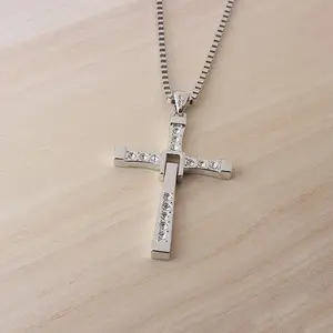 Dominic Toretto's Gold Cross Alloy Necklace ORSilver Cross Alloy Necklace from Fast and FuriousFAMlLY Cross Chain Vin Diesel YOU PICK!