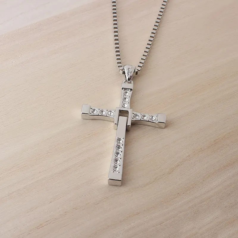 Dominic Toretto's Gold Cross Alloy Necklace ORSilver Cross Alloy Necklace from Fast and FuriousFAMlLY Cross Chain Vin Diesel YOU PICK!