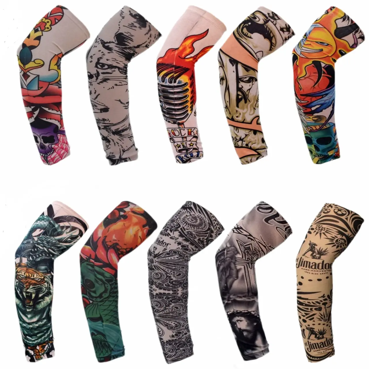 3Pairs Tattoo Arm Sleeves,Anti-UV,Breathable,Cool Fabric,High Elastic,Flower Arm Printed,Stretchy,for Outdoor Daily Wear,Sports and Casual Use