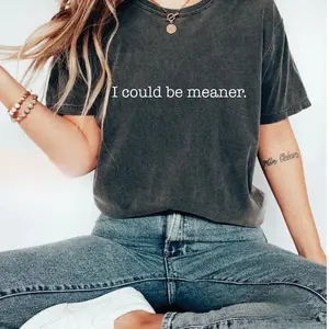 I Could Be Meaner T-Shirt , Sarcastic Sweatshirt, Funny Quote Crewneck, Funny Humor Shirt, Trendy Shirt For Woman, Sarcasm Tees