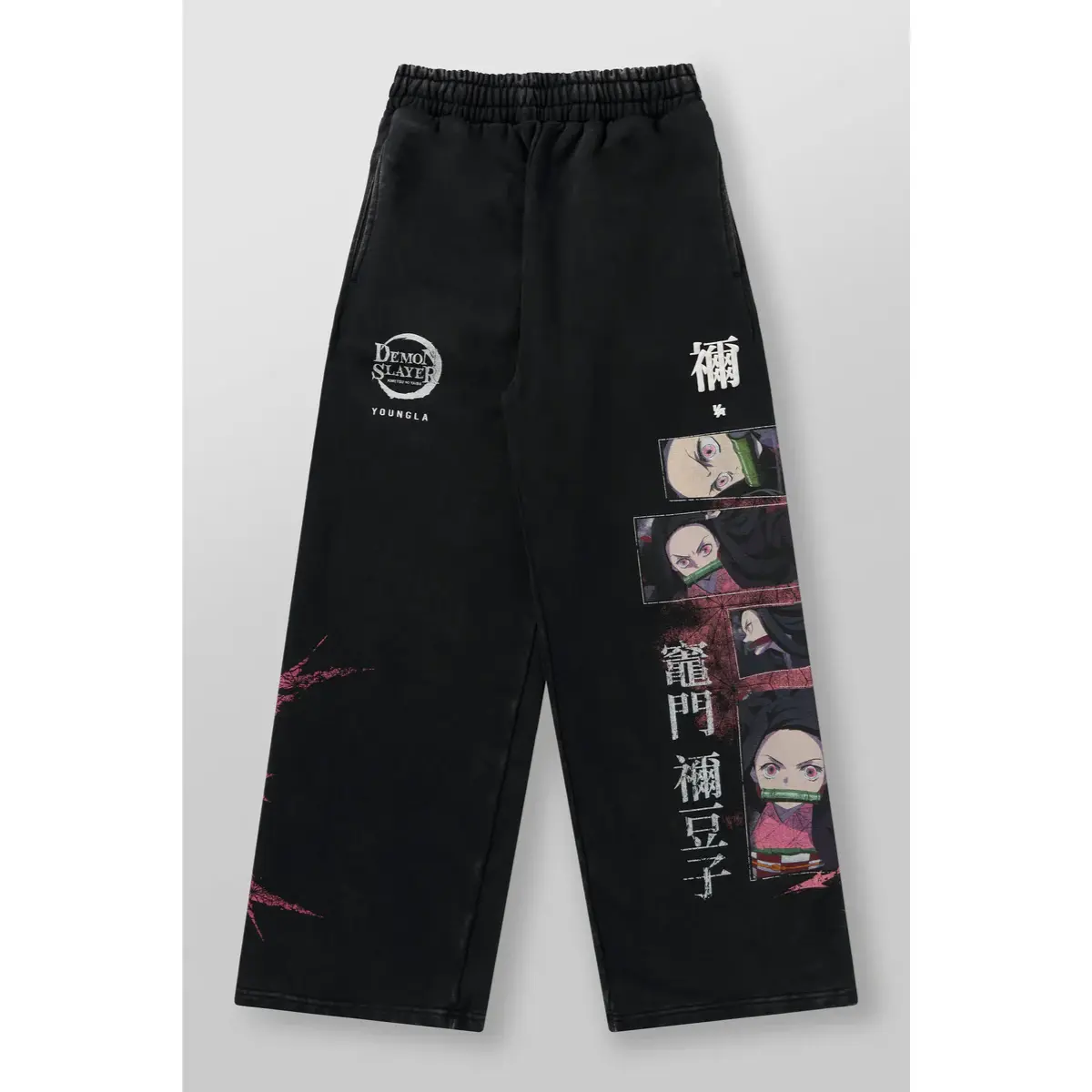 Men’s Yla Baggy Streetwear Sweatpants Black Graphic Print Casual Joggers