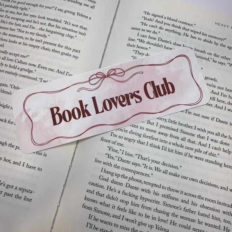 Book lovers Club Linen Bookmark