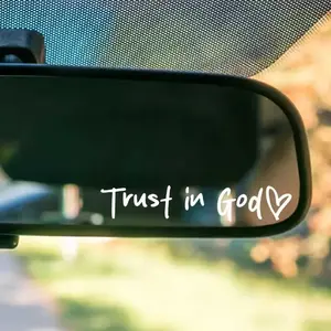 2pcs Trust in God Car Rearview Mirror Sticker, Car Rearview Mirror Decal, Inspirational Vinyl Sticker, Ideal Christian Gift