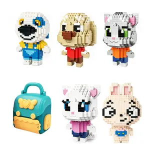 6Pcs Multi Micro Mini Building Blocks, Cute Cartoon Character Mini Brick Model Kits, DIY Creative Assembly Toys, Perfect for Kids Birthday Gifts, Collectible Display & Creative Play