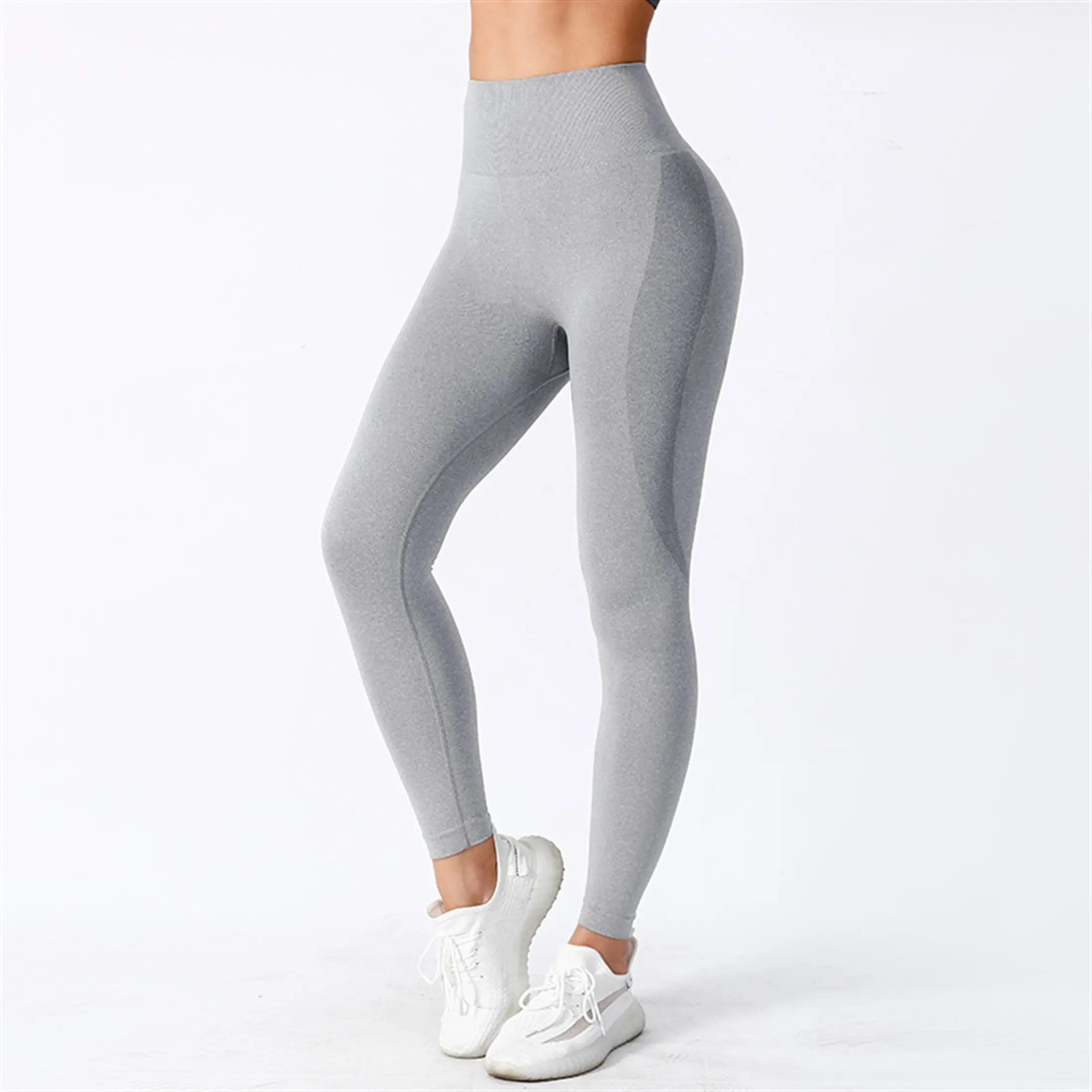 Seamless Knit Workout Leggings for Women High Elasticity Compression Fitness Tights High Waist Stretchy