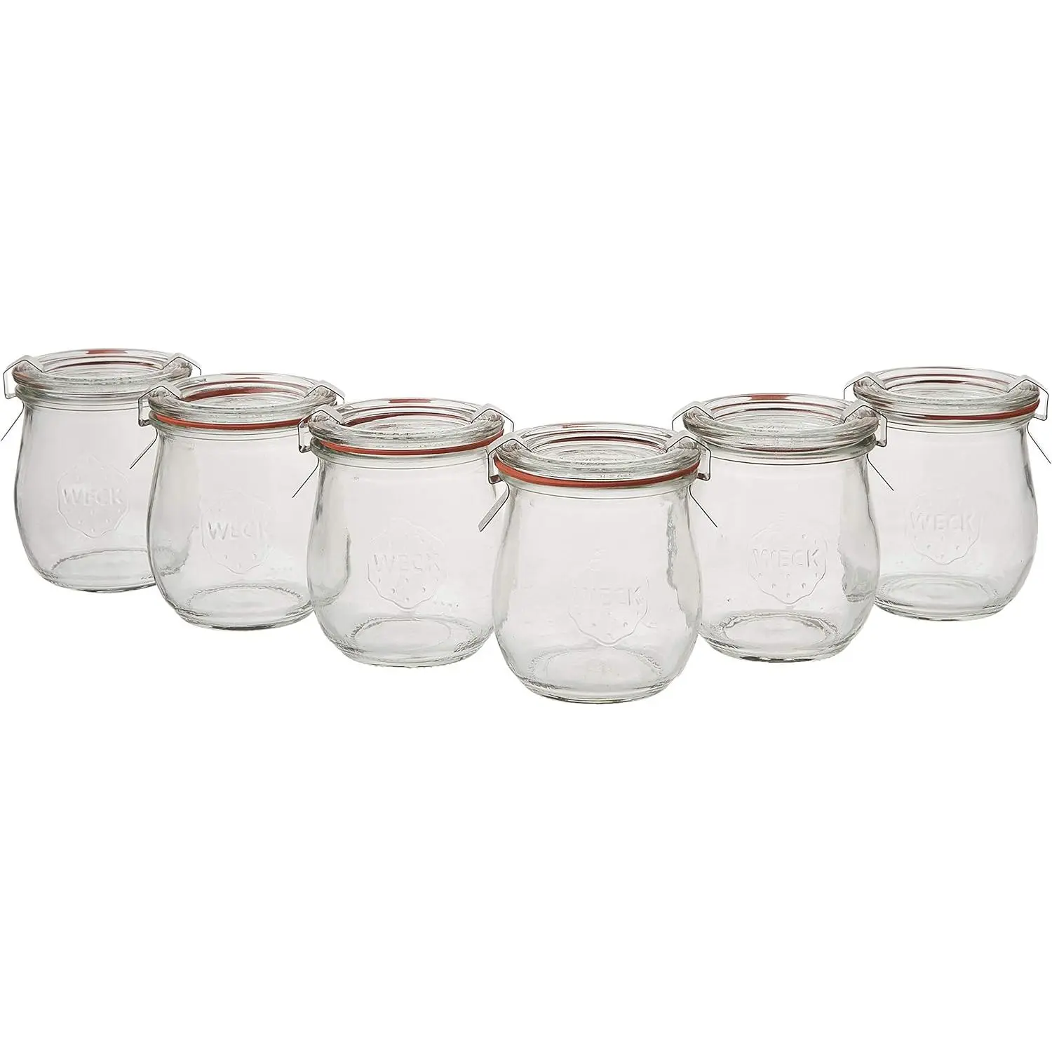Mini Tulip Jelly Jar with Glass Lid 6 Rings and 12 Clips 6 Pack (1 Per Pack)