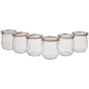 Mini Tulip Jelly Jar with Glass Lid 6 Rings and 12 Clips 6 Pack (1 Per Pack)