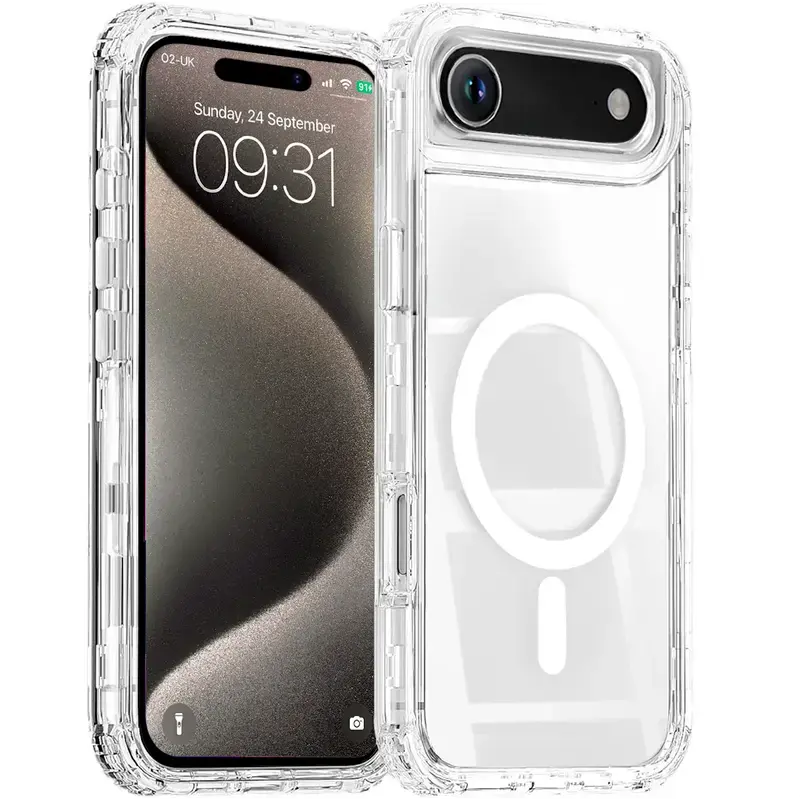Entronix [Magnetic] Case Compatible with iPhone 17 Air - [Clear] Triple-Layer Heavy Duty Protection