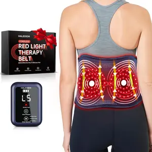 Red Light Therapy Belt & Back Massager for Pain Relief, Infrared Light Therapy Vibration Rechargeable, Red Light Therapy Device for Body Massage for Back Shoulder Waist Knee for Cordless Use
