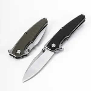 EDC Python G10 Handle D2 Steel Folding Knife Ball Bearing Folding Self Defense Portable Survival Knife Camping Sharp Fruit Knife