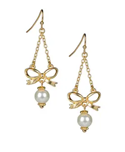 Chain Bow Drop Earrings - Gift Wrapped