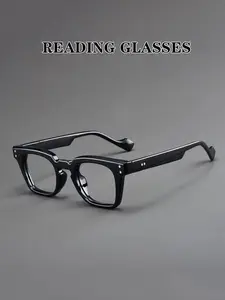 Retro Square Reading Glasses, Unisex - Multiple Strengths +1.00 to +4.00, Durable PC Frame Fashion Eyeglasses for Presbyopia And Reading Aid, High Quality Eyewear