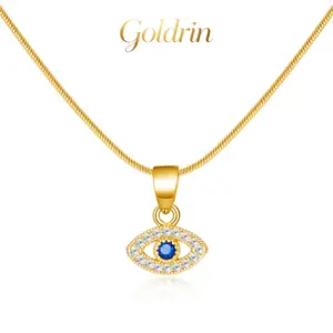 New Arrival Full Paved Evil Eye Stainless Steel Necklace with Blue Kyanite Adjustable Pull Bracelet Set, Niche Versatile Trendy Jewelry Combo
