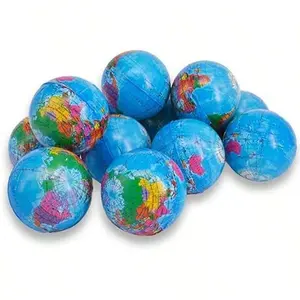 3/6/12 Pack Squeeze World Map Stress Balls, Stress Relief Fidget, Mini Earth Globe Shape, Pressure Relief Health Balls, Finger Exercise, School Classroom Office Party Gifts, Desk Fidget
