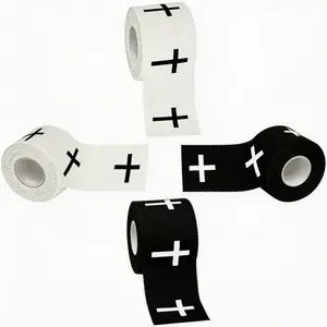 2 Pcs Christian Athletic Tape (2" x 23ft) | White Cotton Zinc Oxide Tape | Cross & Bible Verse Design | Religious Wristband for Tennis, Gym, Sports | Faith-Based Christian Gift for Men & Women