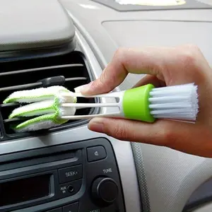 Car Vent Cleaning Brushes and Replacement Cloths, Multi-Tool Plastic Clamp, Air Conditioner Blinds Cleaning Tool, Car Cleaning Kit