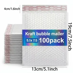 50/100 Pcs 5.1x7.5 Inch Bubble Mailers, Self-Sealing Padded Shipping Envelopes - Waterproof Tear-Resistant Bags for Mailing Earrings, Lip Balms & Small Notes