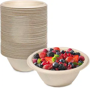 FPN Disposable Compostable Paper Bowls, 200 Pack 6 oz, Heavy-Duty Biodegradable Sugarcane Bowls – Eco-Friendly, Bagasse Bowl for Soup, Salad, Dessert & More