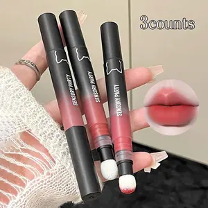 Three-Piece Soft Matte Lip Gloss Set Velvety Lightweight Kissable Finish Long-Lasting Makeup Perfect for Everyday Use Lipgloss