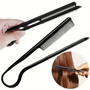 Women's Hair Straightening Comb, V-Type Design, Smooth Hold Tongs, Ideal for Salons & Home Use, Essential Hair Styling Tool, Hair Straightening Brush