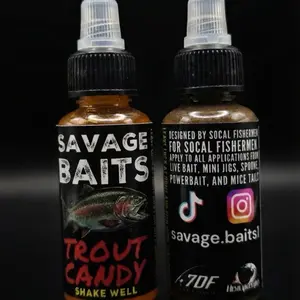 Savage Baits TROUT CANDY SAUCE Fish Attractant for All Applications Live Bait Mini Jigs Spoon Powerbait and Mice Tails
