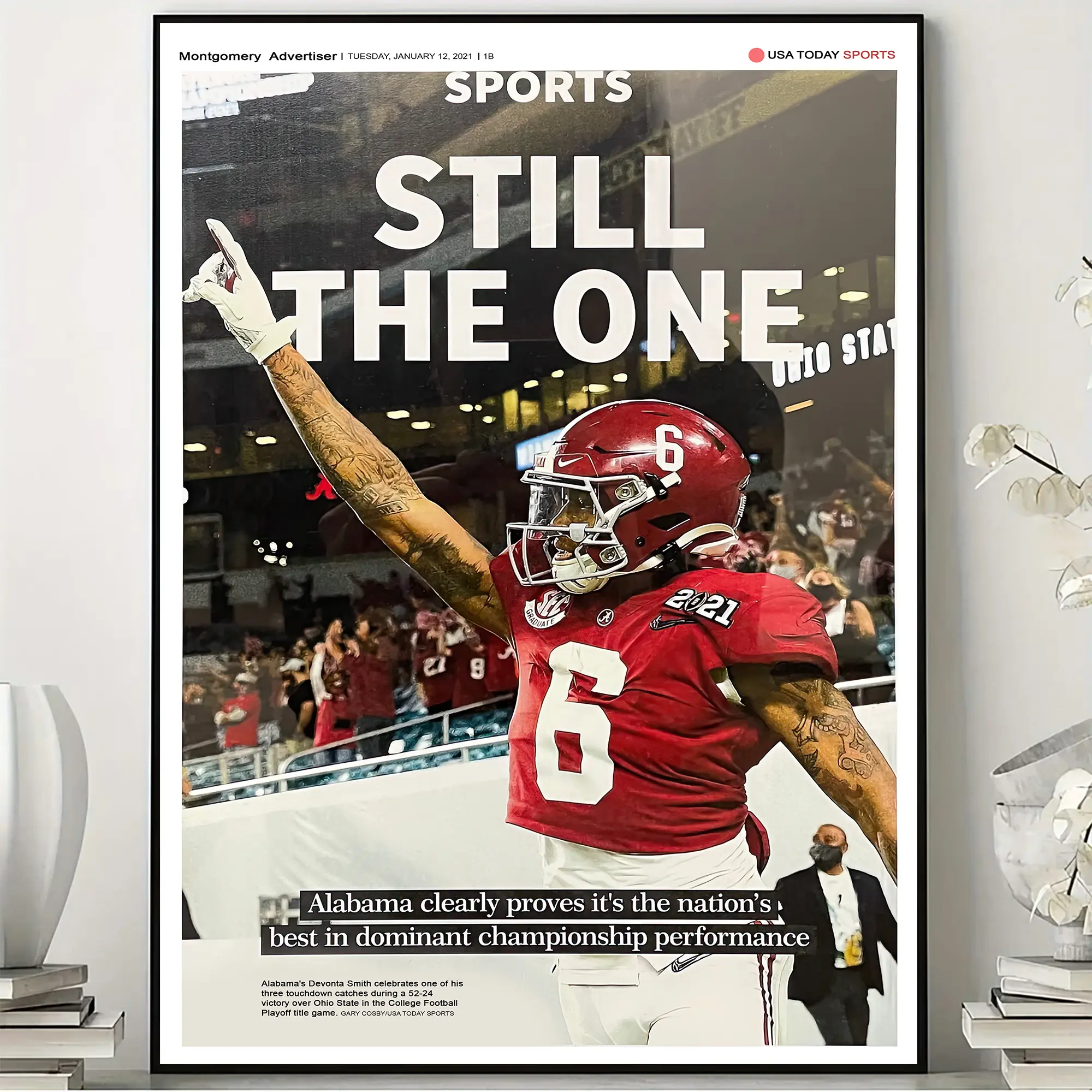 2020 Alabama Crimson Tide National Champions “Still the One” Poster, College Football Newspaper Front Page, Championship Wall Art, No Frame