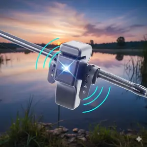 LED Fishing Bite Alarm with Sound & Light Alert, Portable Rod Mount Sensor for Night Fishing. Universal Clip-on Bite Indicator Compatible with Various Fishing Rods.