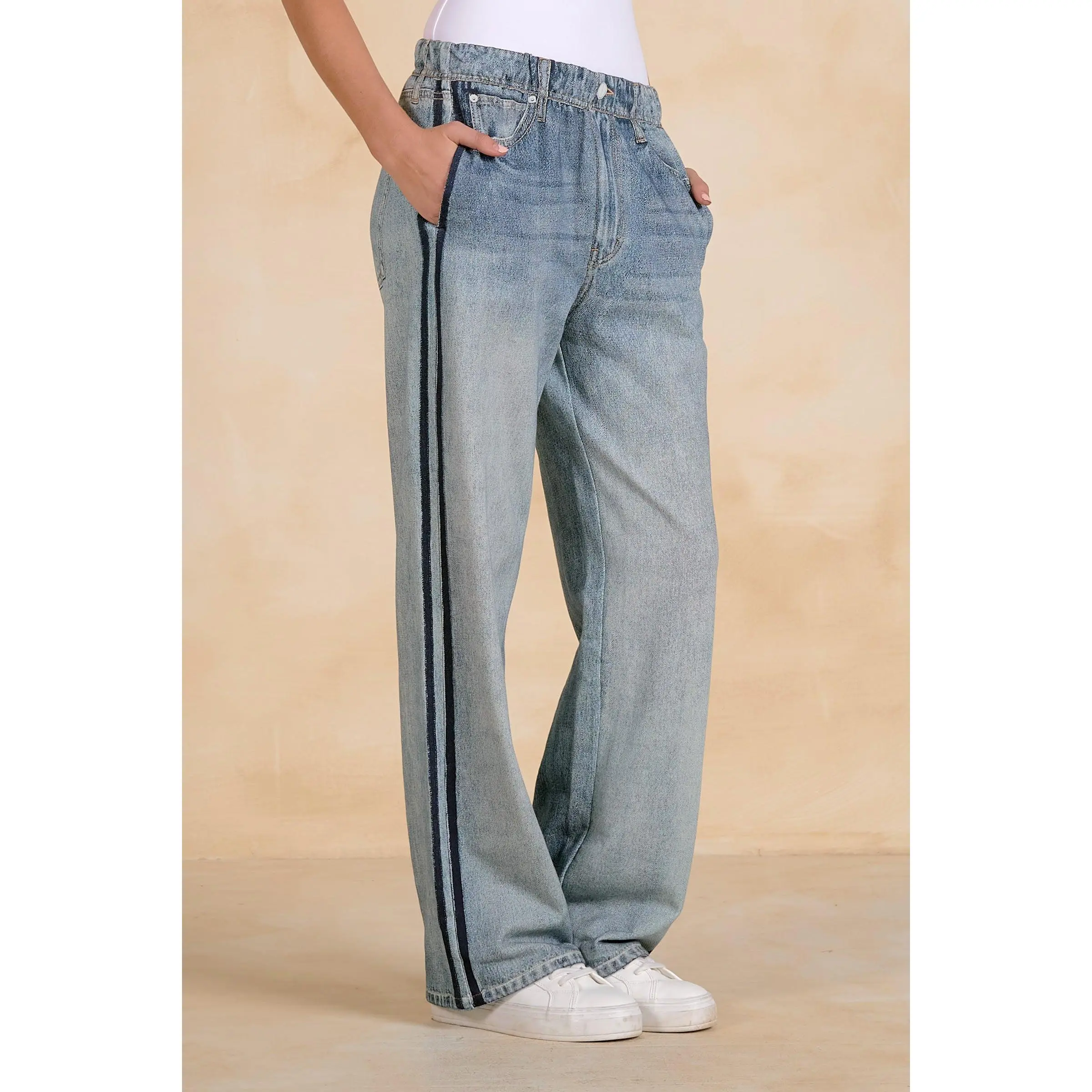 Jojo Denim Track Sweatpants Blue